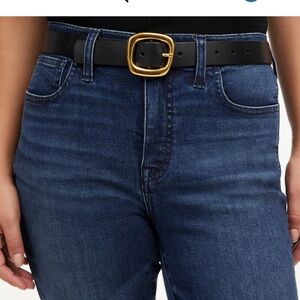 Madewell - sculptural buckle leather belt (worn once) - XS, waist - 25" - 26"